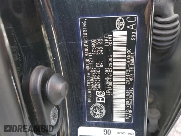 ✅ 2015 Toyota Corolla LE • VIN: 2T1BURHE4FC328005 • Лот: 89687255. Опубликован ранее на Copart с пробегом 334 928 миль. Бесплатный доступ к архиву аукционных продаж из США и подробный отчёт об истории автомобиля на DreamBid. Изображение 12.