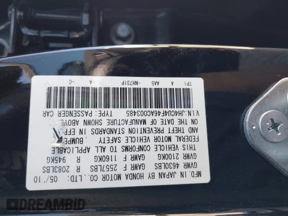 ✅ 2010 Acura TSX • VIN: JH4CU4F46AC003485 • Лот: 42191477. Опубликован ранее на IAAI с пробегом 130 987 миль. Бесплатный доступ к архиву аукционных продаж из США и подробный отчёт об истории автомобиля на DreamBid. Изображение 9.