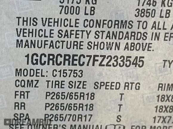 ✅ 2015 Chevrolet Silverado 1500 LT • VIN: 1GCRCREC7FZ233545 • Лот: 70768165. Опубликован ранее на Copart с пробегом 112 501 миль. Бесплатный доступ к архиву аукционных продаж из США и подробный отчёт об истории автомобиля на DreamBid. Изображение 10.