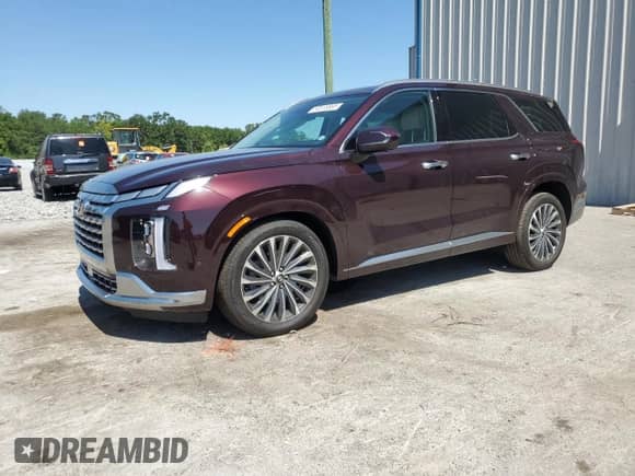 2025 Hyundai Palisade Calligraphy z VIN KM8R74GE3SU837568, wystawiony jako Copart lot #53515885 z przebiegiem 6 465 mil mil oraz Szkoda całkowita • Salvage title. Historia ofert i sprzedaży dostępna na DreamBid. Obrazek 1.