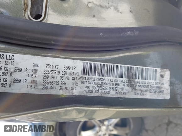 ✅ 2016 Dodge Journey Crossroad Plus • VIN: 3C4PDDGG3GT190032 • Lot: 42503133. Listed on IAAI with 108,209 mi. Free auction sales archive from the USA and detailed vehicle history report at DreamBid. Image 9.