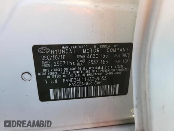 ✅ 2017 Hyundai Sonata SE • VIN: KMHE24L11HA059555 • Лот: 90879685. Опубликован ранее на Copart с пробегом 81 441 миль. Бесплатный доступ к архиву аукционных продаж из США и подробный отчёт об истории автомобиля на DreamBid. Изображение 13.