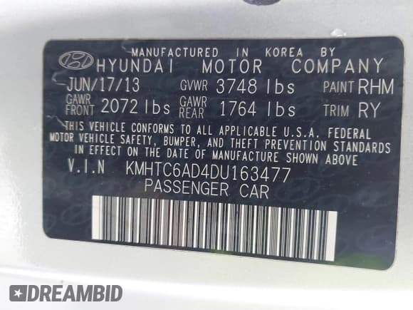 ✅ 2013 Hyundai Veloster w/Black Int • VIN: KMHTC6AD4DU163477 • Lot: 43326835. Wystawiony na IAAI z przebiegiem 109 212 mil. Bezpłatny archiwum sprzedaży aukcyjnych z USA i szczegółowy raport historii pojazdu na DreamBid. Zdjęcie 9.