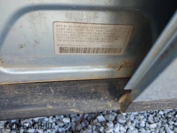 ✅ 2007 Volkswagen Passat 2.0T • VIN: WVWTK73C77E004906 • Лот: 86256274. Опубликован ранее на Copart с пробегом 138 454 миль. Бесплатный доступ к архиву аукционных продаж из США и подробный отчёт об истории автомобиля на DreamBid. Изображение 13.