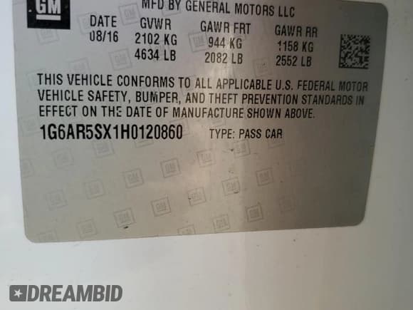 ✅ 2017 Cadillac CTS Luxury RWD • VIN: 1G6AR5SX1H0120860 • Лот: 64180805. Опубликован ранее на Copart с пробегом 123 171 миль. Бесплатный доступ к архиву аукционных продаж из США и подробный отчёт об истории автомобиля на DreamBid. Изображение 12.