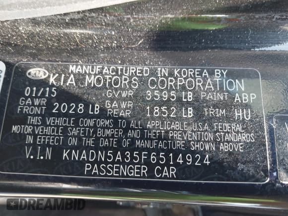 ✅ 2015 Kia Rio EX • VIN: KNADN5A35F6514924 • Лот: 42908372. Опубликован ранее на IAAI с пробегом 98 601 миль. Бесплатный доступ к архиву аукционных продаж из США и подробный отчёт об истории автомобиля на DreamBid. Изображение 9.