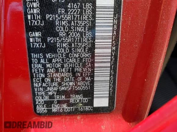 ✅ 2015 Nissan Juke Nismo • VIN: JN8AF5MV5FT560551 • Lot: 56877975. Listed on Copart with 40,956 mi. Free auction sales archive from the USA and detailed vehicle history report at DreamBid. Image 13.