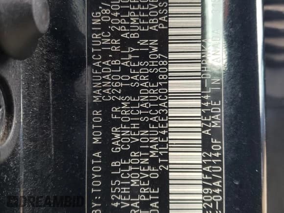 ✅ 2010 Toyota Matrix S • VIN: 2T1LE4EE3AC018087 • Лот: 54311055. Опубликован ранее на Copart с пробегом 116 170 миль. Бесплатный доступ к архиву аукционных продаж из США и подробный отчёт об истории автомобиля на DreamBid. Изображение 13.