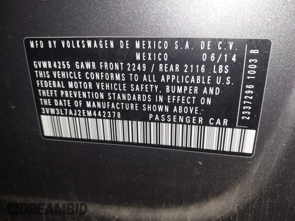✅ 2014 Volkswagen Jetta TDI • VIN: 3VW3L7AJ2EM442378 • Лот: 42780294. Опубликован ранее на IAAI с пробегом 167 234 миль. Бесплатный доступ к архиву аукционных продаж из США и подробный отчёт об истории автомобиля на DreamBid. Изображение 9.