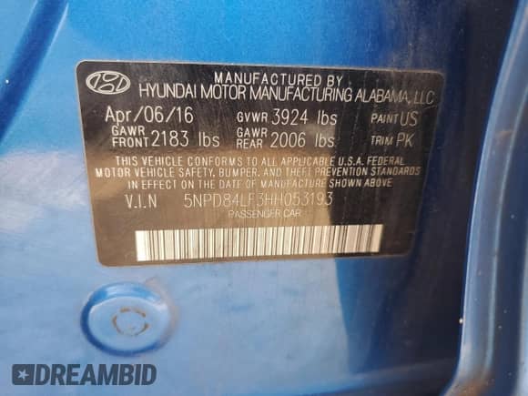 2017 Hyundai Elantra Limited z VIN 5NPD84LF3HH053193, wystawiony jako Copart lot #82223155 z przebiegiem 163 749 mil mil oraz Szkoda całkowita • Salvage title. Historia ofert i sprzedaży dostępna na DreamBid. Obrazek 13.