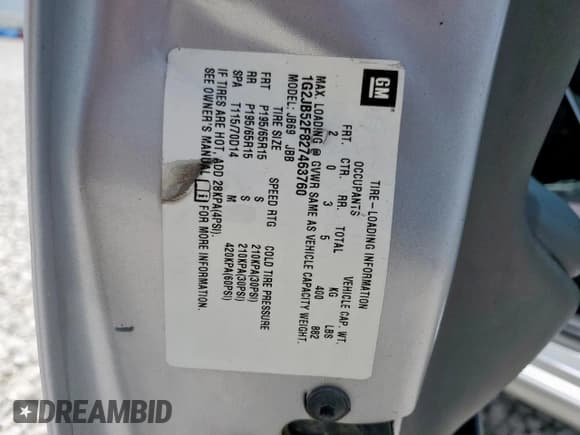 ✅ 2002 Pontiac Sunfire SE • VIN: 1G2JB52F827463760 • Лот: 62104215. Опубликован ранее на Copart с пробегом 136 978 миль. Бесплатный доступ к архиву аукционных продаж из США и подробный отчёт об истории автомобиля на DreamBid. Изображение 12.