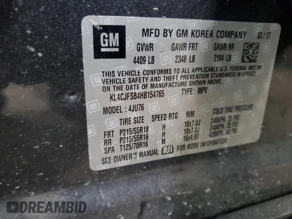 ✅ 2017 Buick Encore Preferred II • VIN: KL4CJFSB4HB154765 • Lot: 89805745. Wystawiony na Copart z przebiegiem 72 683 mil. Bezpłatny archiwum sprzedaży aukcyjnych z USA i szczegółowy raport historii pojazdu na DreamBid. Zdjęcie 13.