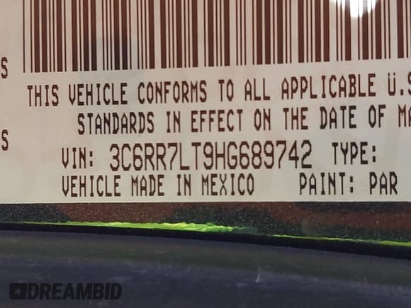 ✅ 2017 Ram 1500 Big Horn • VIN: 3C6RR7LT9HG689742 • Lot: 42348960. Listed on IAAI with 121,741 mi. Free auction sales archive from the USA and detailed vehicle history report at DreamBid. Image 9.