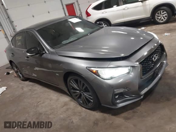 ✅ 2020 Infiniti Q50 Luxe • VIN: JN1EV7AR9LM256666 • Lot: 41974609. Listed on IAAI with 41,349 mi. Free auction sales archive from the USA and detailed vehicle history report at DreamBid. Image 1.