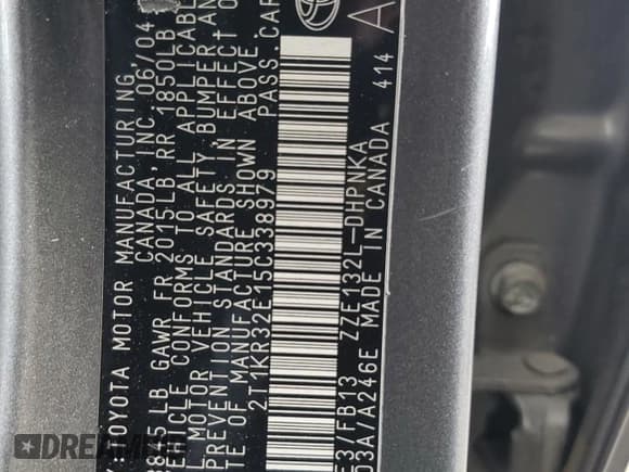 ✅ 2005 Toyota Matrix STD • VIN: 2T1KR32E15C338979 • Lot: 91177665. Listed on Copart with 242,329 mi. Free auction sales archive from the USA and detailed vehicle history report at DreamBid. Image 12.