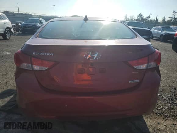 2012 Hyundai Elantra Limited with VIN KMHDH4AE7CU454475, listed as a Copart auction lot 66629005 with 138,783 mi miles and Salvage title. Bid and sale history available at DreamBid. Image 6.