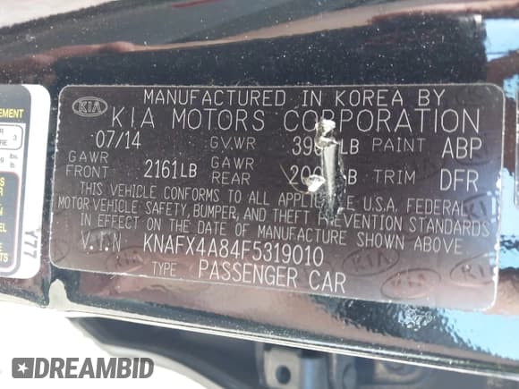 ✅ 2015 Kia Forte EX • VIN: KNAFX4A84F5319010 • Лот: 43313554. Опубликован ранее на IAAI с пробегом 93 300 миль. Бесплатный доступ к архиву аукционных продаж из США и подробный отчёт об истории автомобиля на DreamBid. Изображение 9.