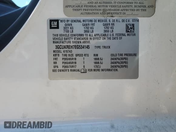 ✅ 2014 Chevrolet Silverado 1500 LT • VIN: 3GCUKREH7EG534145 • Лот: 76024904. Опубликован ранее на Copart с пробегом 27 117 миль. Бесплатный доступ к архиву аукционных продаж из США и подробный отчёт об истории автомобиля на DreamBid. Изображение 12.