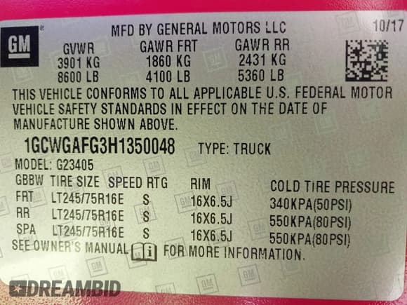 ✅ 2017 Chevrolet Express Cargo • VIN: 1GCWGAFG3H1350048 • Lot: 41881164. Wystawiony na IAAI z przebiegiem 115 430 mil. Bezpłatny archiwum sprzedaży aukcyjnych z USA i szczegółowy raport historii pojazdu na DreamBid. Zdjęcie 9.