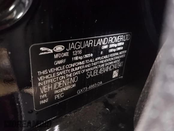 ✅ 2017 Jaguar XF 35t R-Sport • VIN: SAJBL4BV4HCY47941 • Лот: 77104404. Опубликован ранее на Copart с пробегом 73 839 миль. Бесплатный доступ к архиву аукционных продаж из США и подробный отчёт об истории автомобиля на DreamBid. Изображение 12.