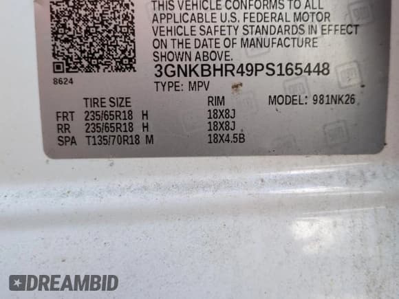 ✅ 2023 Chevrolet Blazer LT • VIN: 3GNKBHR49PS165448 • Lot: 59334695. Listed on Copart with 42,242 mi. Free auction sales archive from the USA and detailed vehicle history report at DreamBid. Image 14.