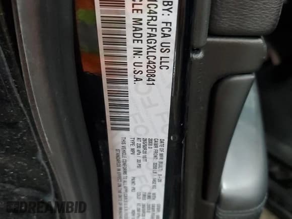 ✅ 2020 Jeep Grand Cherokee Laredo • VIN: 1C4RJFAGXLC420841 • Lot: 91309745. Wystawiony na Copart z przebiegiem 68 785 mil. Bezpłatny archiwum sprzedaży aukcyjnych z USA i szczegółowy raport historii pojazdu na DreamBid. Zdjęcie 13.