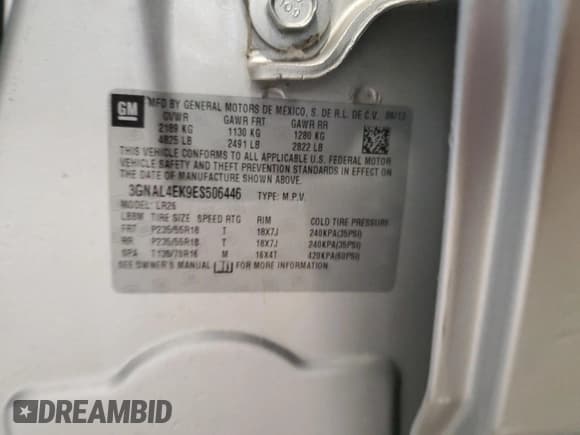 ✅ 2014 Chevrolet Captiva Sport LTZ • VIN: 3GNAL4EK9ES506446 • Lot: 53636155. Wystawiony na Copart z przebiegiem 138 702 mil. Bezpłatny archiwum sprzedaży aukcyjnych z USA i szczegółowy raport historii pojazdu na DreamBid. Zdjęcie 13.
