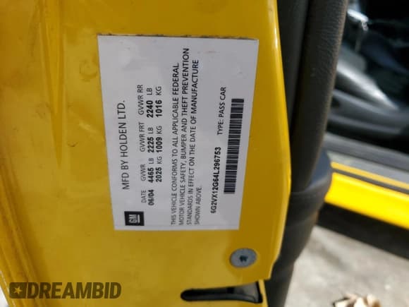 ✅ 2004 Pontiac GTO • VIN: 6G2VX12G64L296753 • Lot: 74538194. Wystawiony na Copart z przebiegiem 78 538 mil. Bezpłatny archiwum sprzedaży aukcyjnych z USA i szczegółowy raport historii pojazdu na DreamBid. Zdjęcie 13.