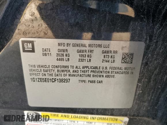 ✅ 2012 Chevrolet Malibu LTZ 1LZ • VIN: 1G1ZE5E01CF138297 • Lot: 71200904. Listed on Copart with 179,654 mi. Free auction sales archive from the USA and detailed vehicle history report at DreamBid. Image 14.