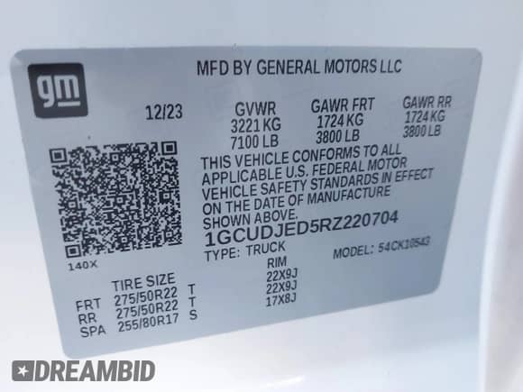 2024 Chevrolet Silverado 1500 High Country с VIN 1GCUDJED5RZ220704, выставлен на аукционе IAAI как лот 41225916 с пробегом 23 540 миль миль и . История ставок и продаж доступна на DreamBid. Изображение 9.