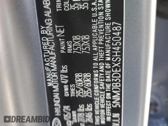 ✅ 2025 Hyundai Tucson SEL • VIN: 5NMJB3DEXSH450487 • Lot: 73800034. Wystawiony na Copart z przebiegiem 361 mil. Bezpłatny archiwum sprzedaży aukcyjnych z USA i szczegółowy raport historii pojazdu na DreamBid. Zdjęcie 14.