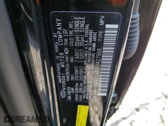 ✅ 2020 Hyundai Kona SEL • VIN: KM8K22AA2LU427968 • Лот: 61058204. Опубликован ранее на Copart с пробегом 4 009 миль. Бесплатный доступ к архиву аукционных продаж из США и подробный отчёт об истории автомобиля на DreamBid. Изображение 12.