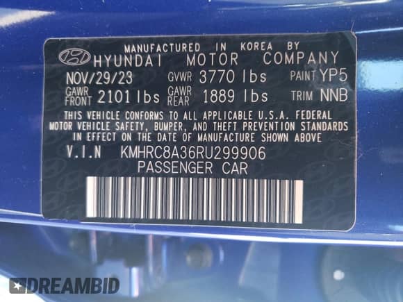 2024 Hyundai Venue Limited с VIN KMHRC8A36RU299906, выставлен на аукционе Copart как лот 72141344 с пробегом 8 767 миль миль и Списание • Salvage title. История ставок и продаж доступна на DreamBid. Изображение 15.