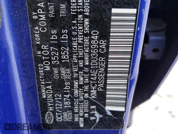 ✅ 2013 Hyundai Accent GLS • VIN: KMHCT4AE1DU369840 • Лот: 72235494. Опубликован ранее на Copart с пробегом 166 881 миль. Бесплатный доступ к архиву аукционных продаж из США и подробный отчёт об истории автомобиля на DreamBid. Изображение 12.