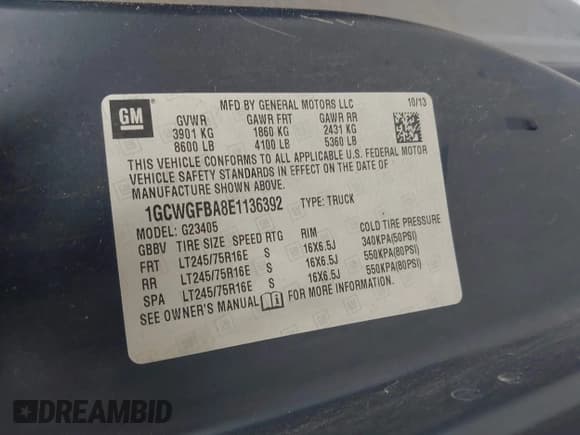 ✅ 2014 Chevrolet Express Cargo • VIN: 1GCWGFBA8E1136392 • Lot: 43026716. Wystawiony na IAAI z przebiegiem 233 303 mil. Bezpłatny archiwum sprzedaży aukcyjnych z USA i szczegółowy raport historii pojazdu na DreamBid. Zdjęcie 9.
