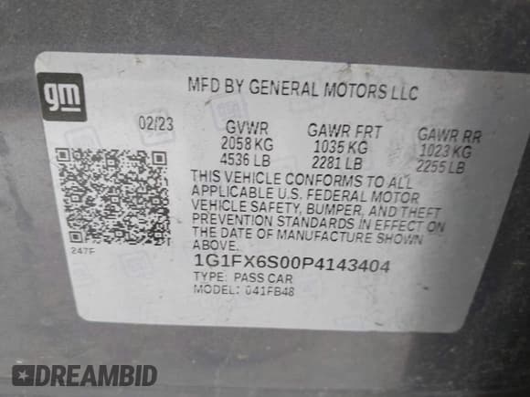 ✅ 2023 Chevrolet Bolt EV 2LT • VIN: 1G1FX6S00P4143404 • Lot: 42144152. Wystawiony na IAAI z przebiegiem 88 553 mil. Bezpłatny archiwum sprzedaży aukcyjnych z USA i szczegółowy raport historii pojazdu na DreamBid. Zdjęcie 9.