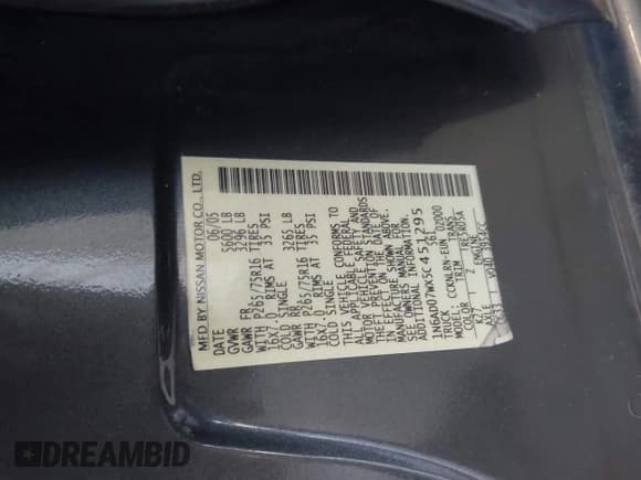 ✅ 2005 Nissan Frontier Nismo • VIN: 1N6AD07WX5C451295 • Lot: 42837298. Listed on IAAI with Not provided. Free auction sales archive from the USA and detailed vehicle history report at DreamBid. Image 9.