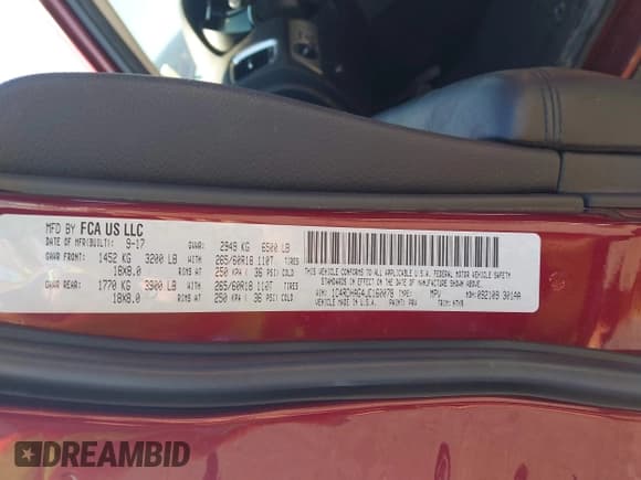 ✅ 2018 Dodge Durango SXT • VIN: 1C4RDHAG4JC160078 • Lot: 43168811. Listed on IAAI with 141,836 mi. Free auction sales archive from the USA and detailed vehicle history report at DreamBid. Image 9.