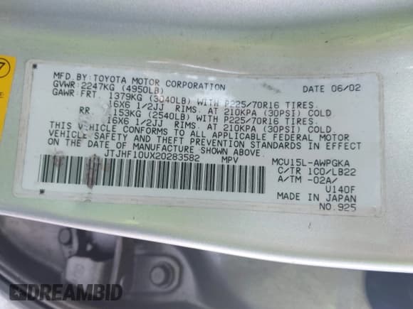 ✅ 2002 Lexus RX 300 • VIN: JTJHF10UX20283582 • Lot: 42402756. Wystawiony na IAAI z przebiegiem 168 936 mil. Bezpłatny archiwum sprzedaży aukcyjnych z USA i szczegółowy raport historii pojazdu na DreamBid. Zdjęcie 9.