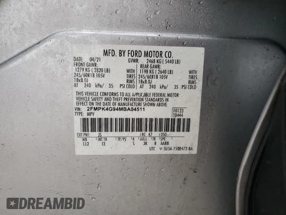 ✅ 2021 Ford Edge SE • VIN: 2FMPK4G94MBA04511 • Lot: 84423524. Wystawiony na Copart z przebiegiem 162 699 mil. Bezpłatny archiwum sprzedaży aukcyjnych z USA i szczegółowy raport historii pojazdu na DreamBid. Zdjęcie 14.