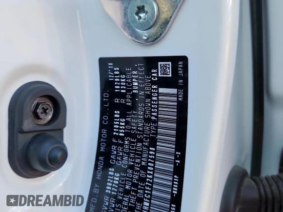 ✅ 2019 Honda Civic EX-L • VIN: JHMFC1F72KX007598 • Lot: 81903495. Listed on Copart with 71,969 mi. Free auction sales archive from the USA and detailed vehicle history report at DreamBid. Image 12.