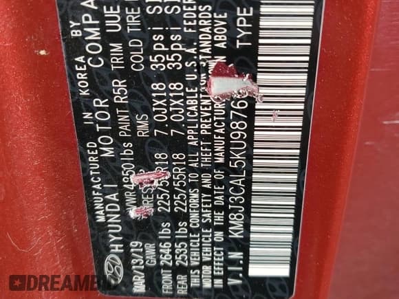 ✅ 2019 Hyundai Tucson Ultimate • VIN: KM8J3CAL5KU987661 • Лот: 84595045. Опубликован ранее на Copart с пробегом 63 487 миль. Бесплатный доступ к архиву аукционных продаж из США и подробный отчёт об истории автомобиля на DreamBid. Изображение 14.