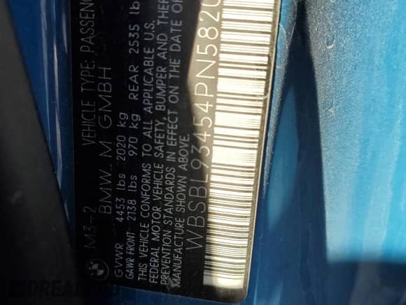 2004 BMW 3 Series M3 с VIN WBSBL93454PN58208, выставлен на аукционе Copart как лот 79425684 с пробегом 173 710 миль миль и Списание • Salvage title. История ставок и продаж доступна на DreamBid. Изображение 12.