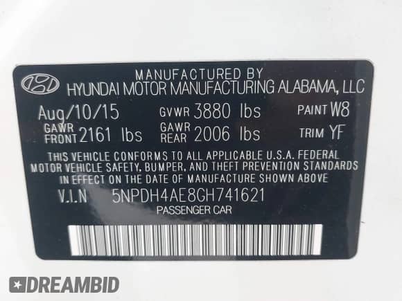 2016 Hyundai Elantra SE с VIN 5NPDH4AE8GH741621, выставлен на аукционе IAAI как лот 43401826 с пробегом 56 606 миль миль и . История ставок и продаж доступна на DreamBid. Изображение 9.