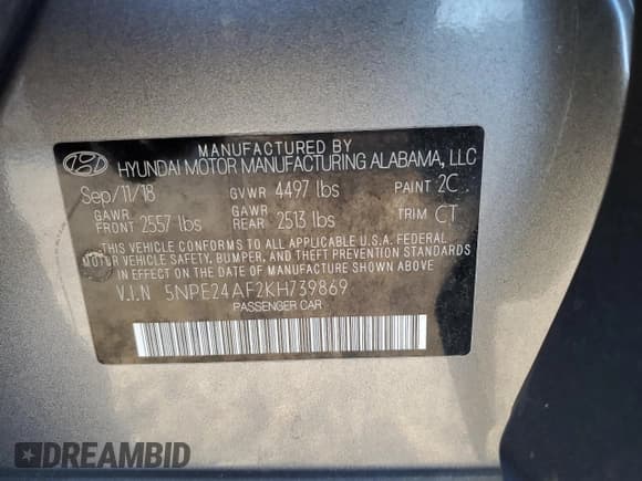 ✅ 2019 Hyundai Sonata SE • VIN: 5NPE24AF2KH739869 • Лот: 82203985. Опубликован ранее на Copart с пробегом 81 228 миль. Бесплатный доступ к архиву аукционных продаж из США и подробный отчёт об истории автомобиля на DreamBid. Изображение 13.