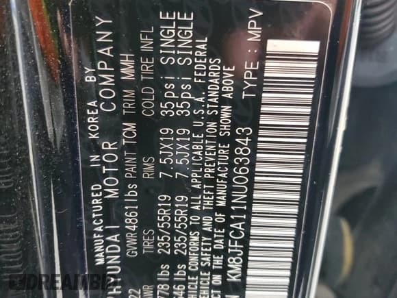 ✅ 2022 Hyundai Tucson SEL Convenience • VIN: KM8JFCA11NU063843 • Lot: 76706783. Wystawiony na Copart z przebiegiem 22 389 mil. Bezpłatny archiwum sprzedaży aukcyjnych z USA i szczegółowy raport historii pojazdu na DreamBid. Zdjęcie 15.