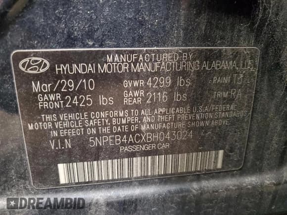 ✅ 2011 Hyundai Sonata GLS • VIN: 5NPEB4ACXBH043024 • Lot: 73414714. Listed on Copart with 82,067 mi. Free auction sales archive from the USA and detailed vehicle history report at DreamBid. Image 12.