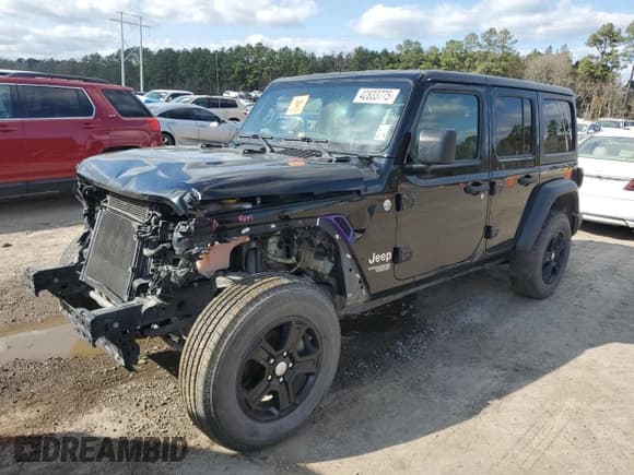 ✅ 2021 Jeep Wrangler Unlimited Sport S • VIN: 1C4HJXDN7MW592904 • Lot: 42833775. Listed on Copart with Not provided. Free auction sales archive from the USA and detailed vehicle history report at DreamBid. Image 1.
