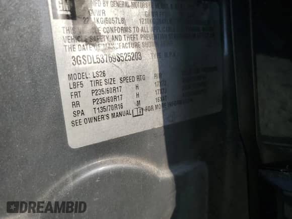 2009 Saturn VUE XR with VIN 3GSDL53769S525203, listed as a Copart auction lot 80499605 with 321,057 mi miles and Salvage title. Bid and sale history available at DreamBid. Image 12.