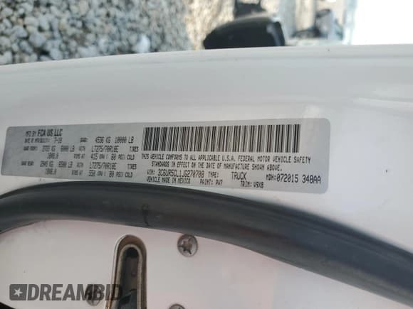 ✅ 2018 Ram 2500 Tradesman • VIN: 3C6UR5CL1JG270708 • Лот: 67221715. Опубликован ранее на Copart с пробегом 145 250 миль. Бесплатный доступ к архиву аукционных продаж из США и подробный отчёт об истории автомобиля на DreamBid. Изображение 12.